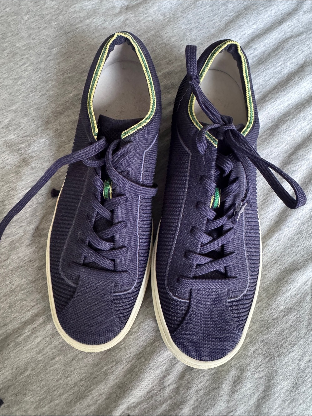 Rothy’s Navy Knit Lace-Up Sneakers